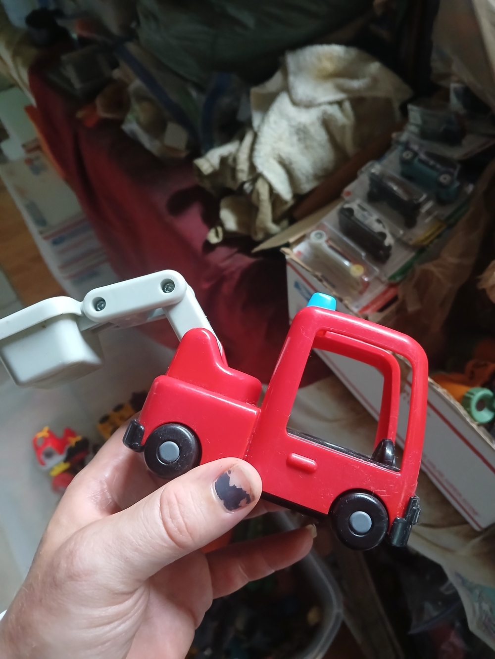 red plastic toy fire truck from the PlayGo Baby Fire Station Rescue set